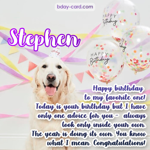 Happy Birthday pics for Stephen with Dog