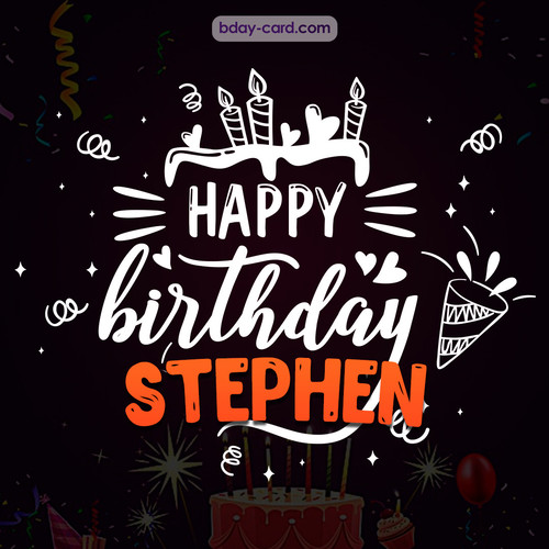 Black Happy Birthday cards for Stephen