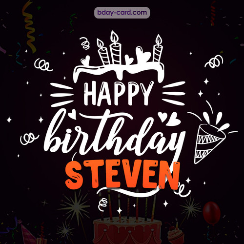 Black Happy Birthday cards for Steven