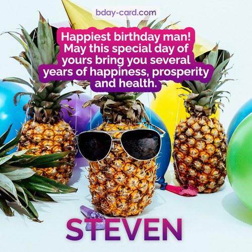 Happiest birthday pictures for Steven with Pineapples