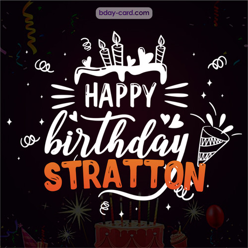 Black Happy Birthday cards for Stratton