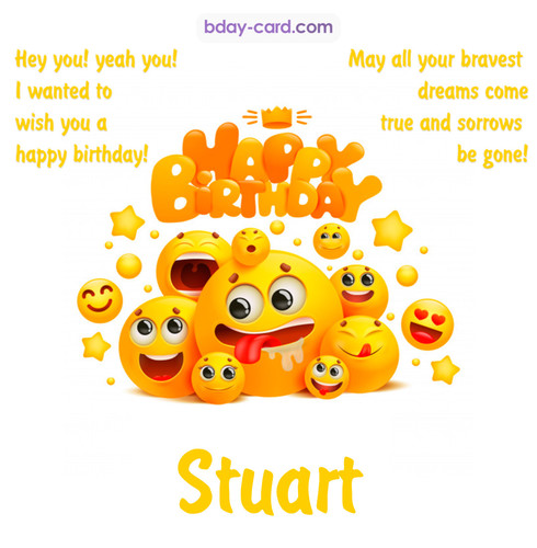 Happy Birthday images for Stuart with Emoticons