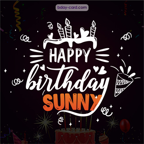 Black Happy Birthday cards for Sunny