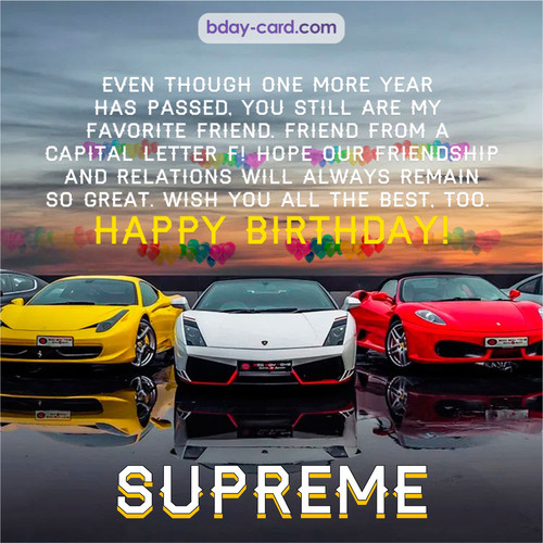 Birthday pics for Supreme with Sports cars