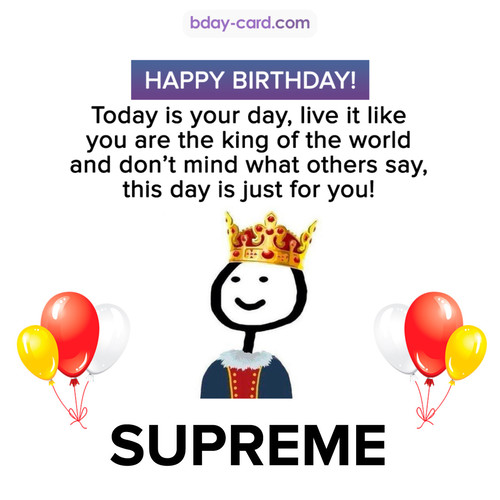 Happy Birthday Meme for Supreme
