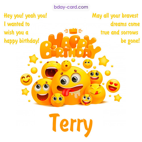 Happy Birthday images for Terry with Emoticons