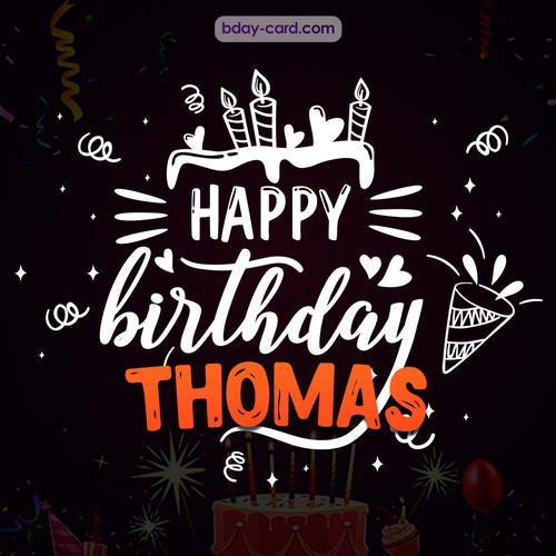 Black Happy Birthday cards for Thomas