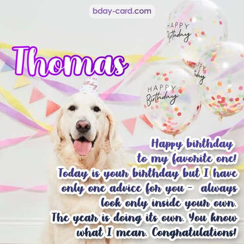 Happy Birthday pics for Thomas with Dog