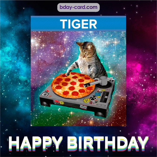 Meme with a cat for Tiger - Happy Birthday