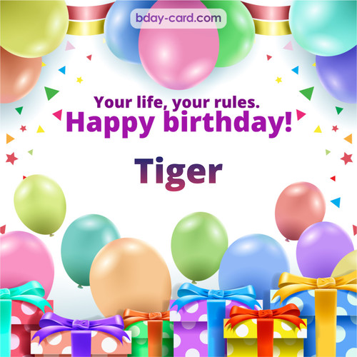 Greetings pics for Tiger with Balloons