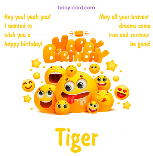 Happy Birthday images for Tiger with Emoticons