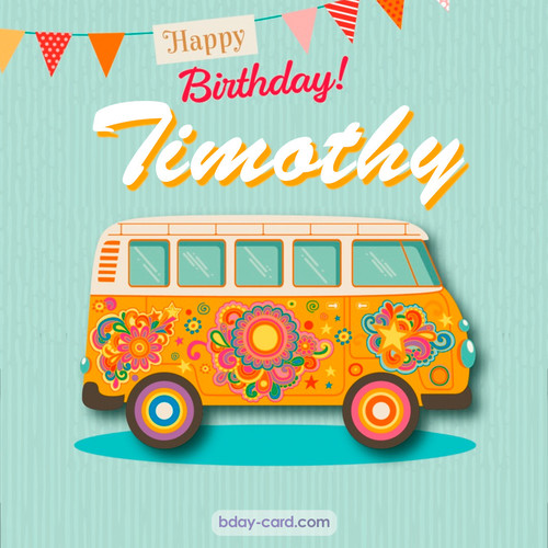 Happiest birthday pictures for Timothy with hippie bus