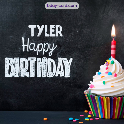 Happy Birthday images for Tyler with Cupcake