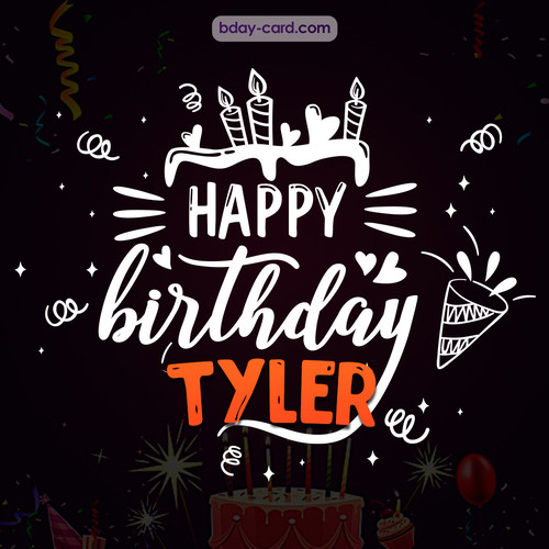 Black Happy Birthday cards for Tyler