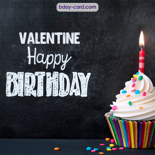 Happy Birthday images for Valentine with Cupcake
