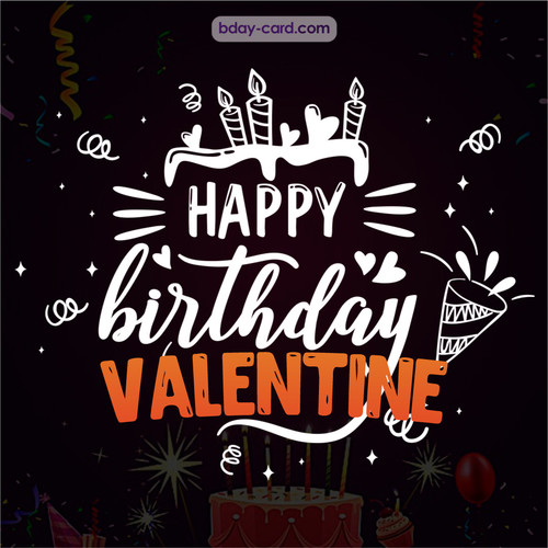 Black Happy Birthday cards for Valentine