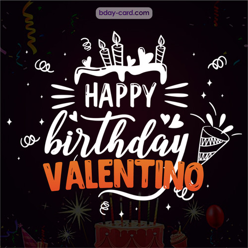Black Happy Birthday cards for Valentino
