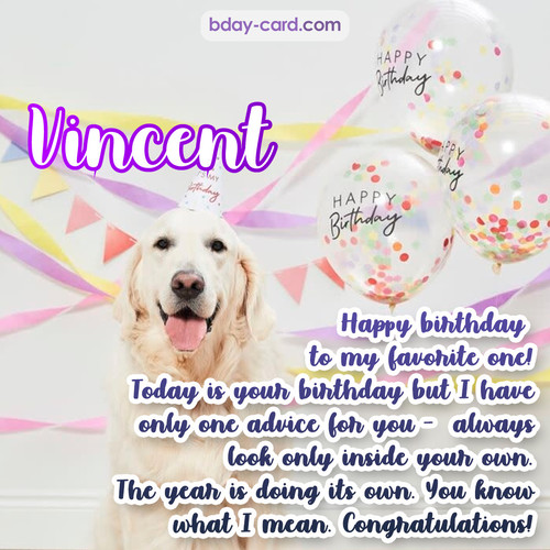 Happy Birthday pics for Vincent with Dog