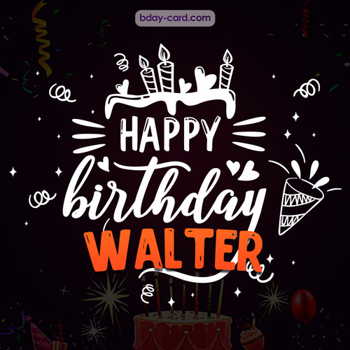Black Happy Birthday cards for Walter