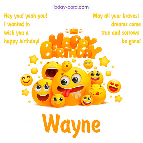 Happy Birthday images for Wayne with Emoticons