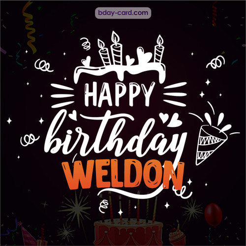 Black Happy Birthday cards for Weldon