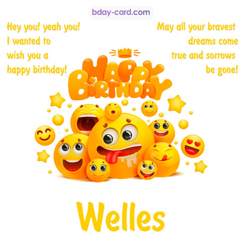 Happy Birthday images for Welles with Emoticons