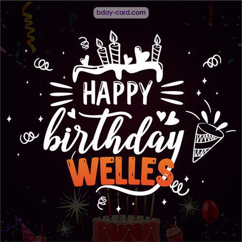 Black Happy Birthday cards for Welles