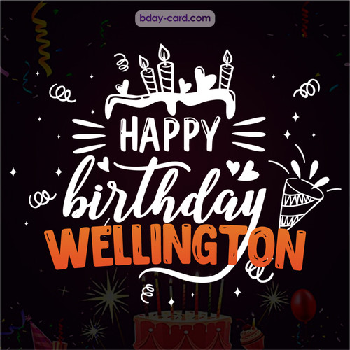 Black Happy Birthday cards for Wellington