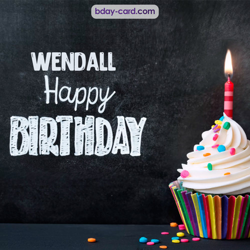 Happy Birthday images for Wendall with Cupcake