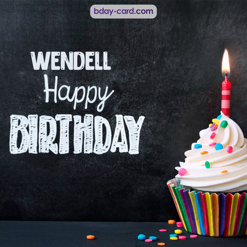Happy Birthday images for Wendell with Cupcake