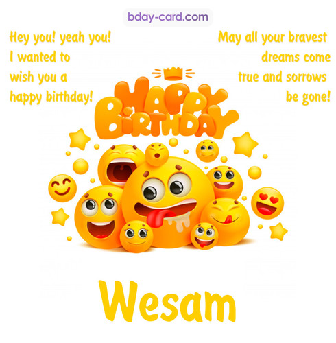 Happy Birthday images for Wesam with Emoticons