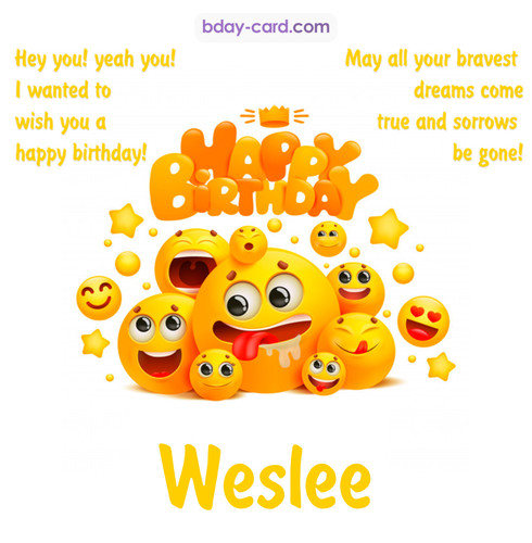 Happy Birthday images for Weslee with Emoticons