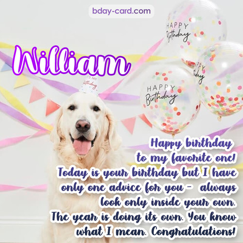 Happy Birthday pics for William with Dog
