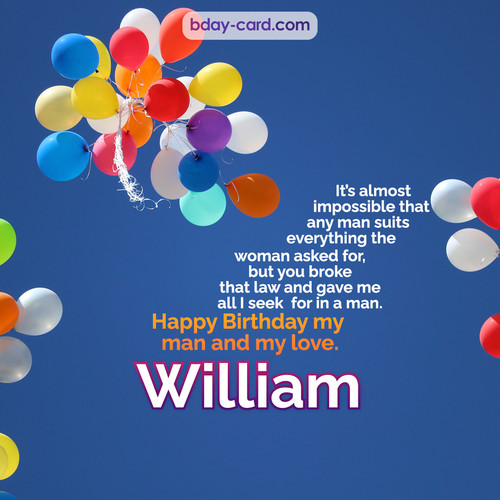 Birthday images for William with Balls