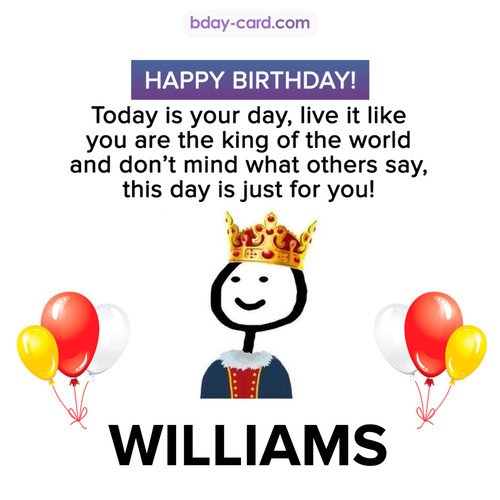 Happy Birthday Meme for Williams