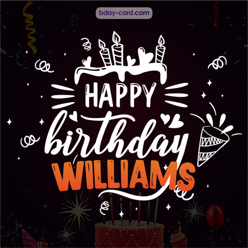 Black Happy Birthday cards for Williams