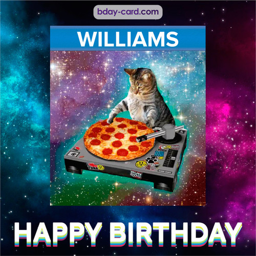 Meme with a cat for Williams - Happy Birthday