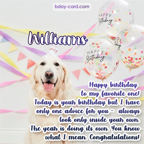 Happy Birthday pics for Williams with Dog