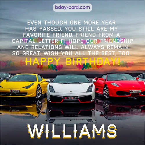 Birthday pics for Williams with Sports cars