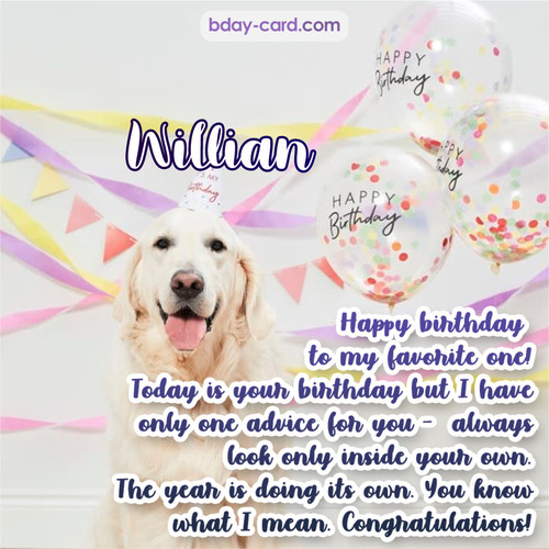 Happy Birthday pics for Willian with Dog