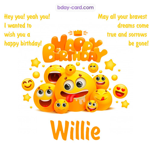 Happy Birthday images for Willie with Emoticons
