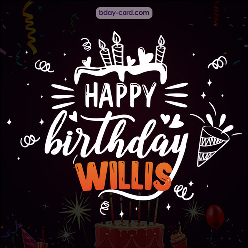 Black Happy Birthday cards for Willis