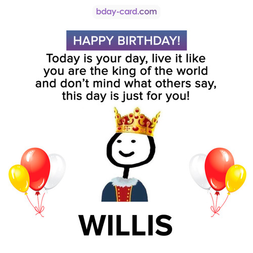 Happy Birthday Meme for Willis