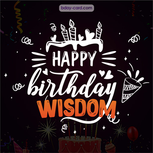 Black Happy Birthday cards for Wisdom