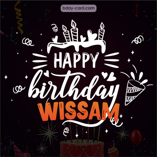 Black Happy Birthday cards for Wissam