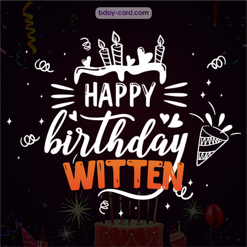 Black Happy Birthday cards for Witten
