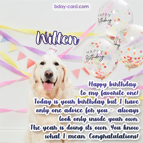 Happy Birthday pics for Witten with Dog