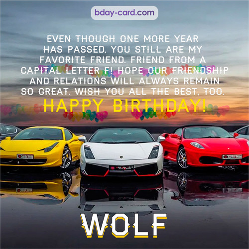 Birthday pics for Wolf with Sports cars