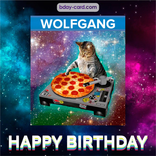 Meme with a cat for Wolfgang - Happy Birthday