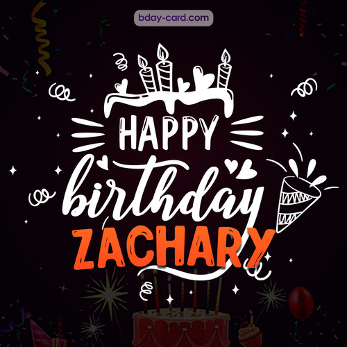 Black Happy Birthday cards for Zachary